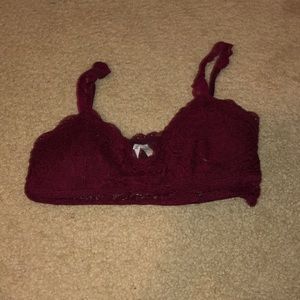 maroon bra